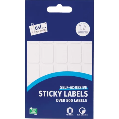 Just Stationery 500+ White Sticky Labels