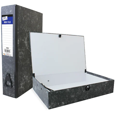 Just Stationery A4 Black Box File With Document Clip