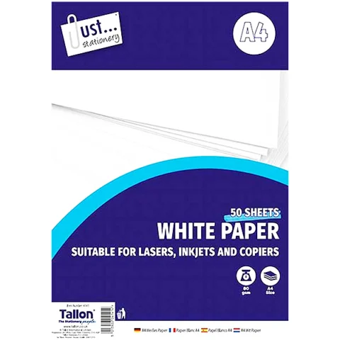 Just Stationery A4 White Copy Paper 50 Sheets 80Gsm