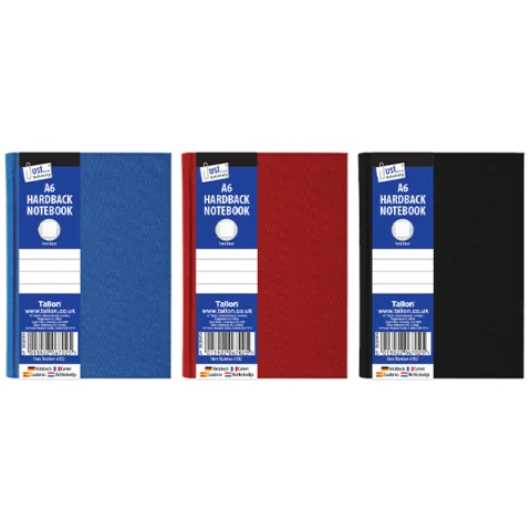 Just Stationery A6 Ruled Hardback Notebook Assorted Colours