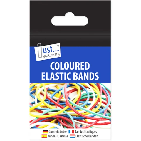 Just Stationery Assorted Colour Elastic Bands 30Gm