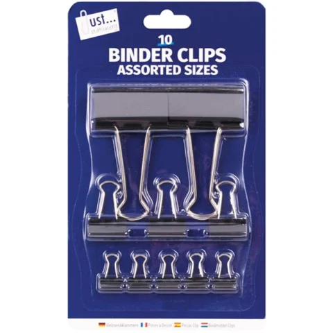 Just Stationery Binder Clips 10 Pack