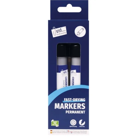 Just Stationery Chunky Permanent Markers Assorted Colours 2 Pack