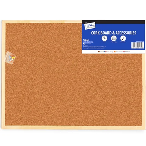 Just Stationery Cork Notice Board & Accessories 600 X 800mm