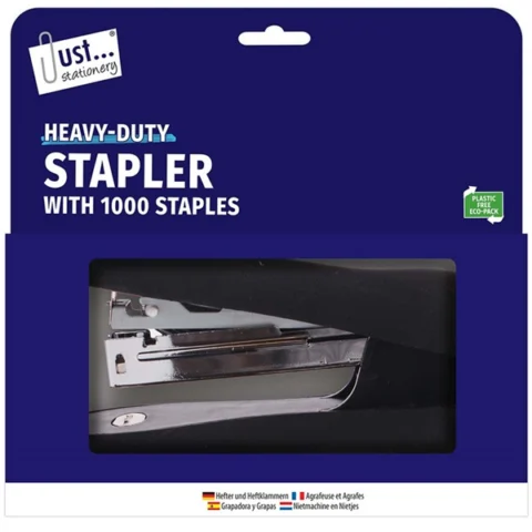 Just Stationery Easy Grip Desk Stapler Set