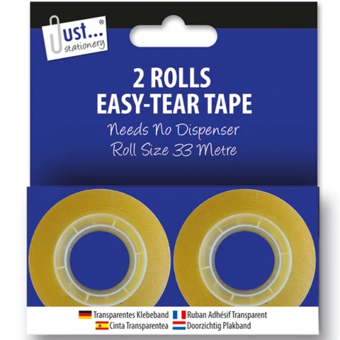 Just Stationery Easy-Tear Tape 33m 2 Pack