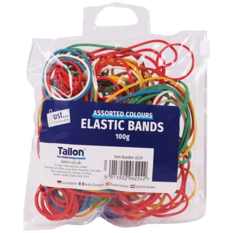 Just Stationery Elastic Bands Assorted 100g