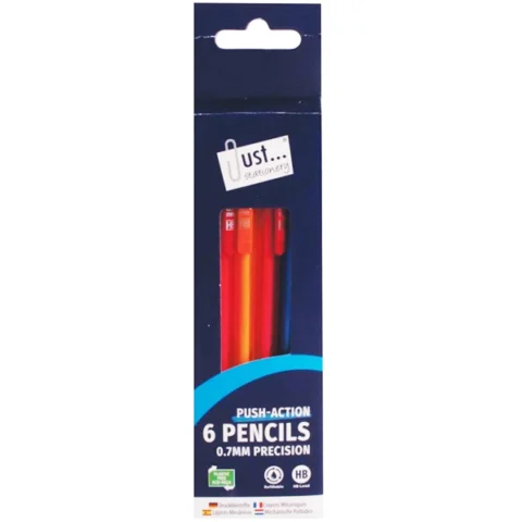Just Stationery Eraser Tip Mechanical Pencils 6 Pack
