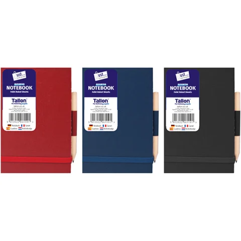 Just Stationery Feint Ruled Police Reporting Notepad With Pencil 13cm X 8.5cm Assorted Colours