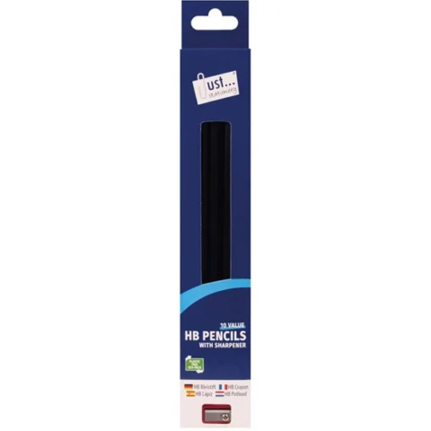 Just Stationery HB Pencils With Sharpener 10 Pack