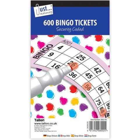Just Stationery Jumbo Bingo Tickets