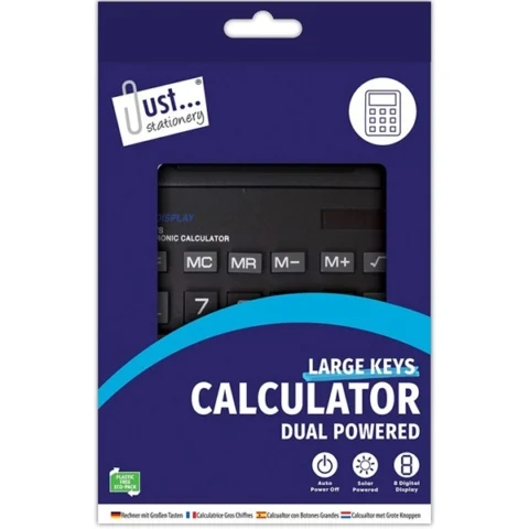 Just Stationery Large Key Desk Calculator 135 X 185mm Assorted