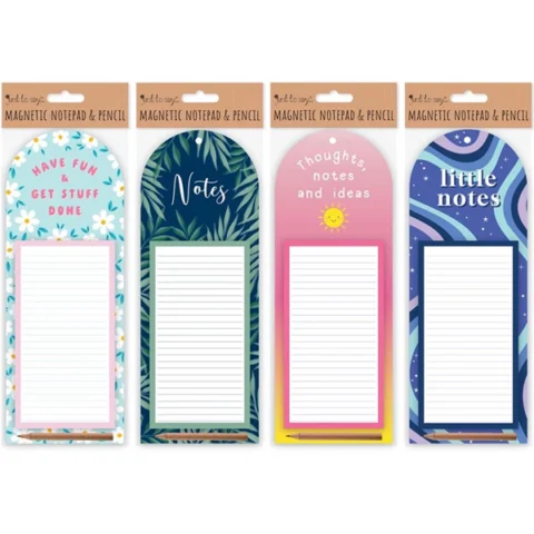 Just Stationery Magnetic Notepad & Pencil Assorted