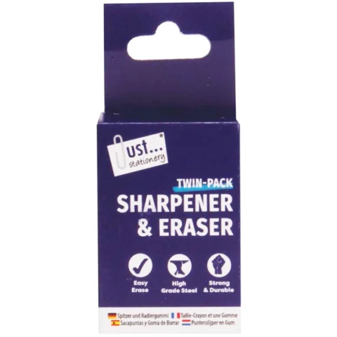 Just Stationery Metal Sharpener & Eraser Set