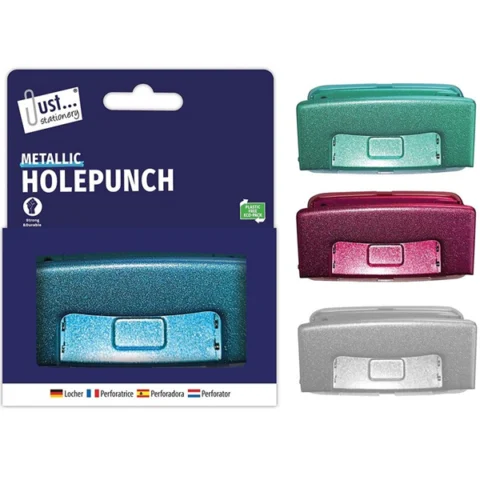 Just Stationery Metallic 2 Hole Punch Assorted Colours
