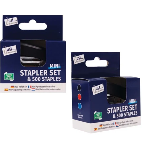 Just Stationery Mini Stapler Set Assorted Colours