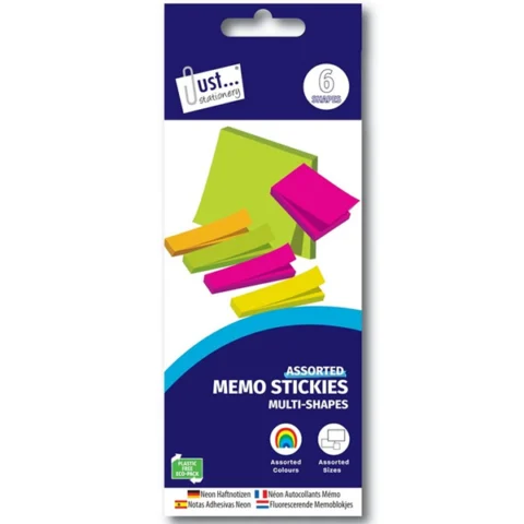 Just Stationery Neon Sticky Notes Assorted