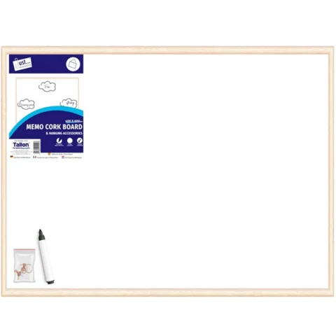 Just Stationery Pine Frame Dry-Wipe Board & Accessories 400 X 600mm