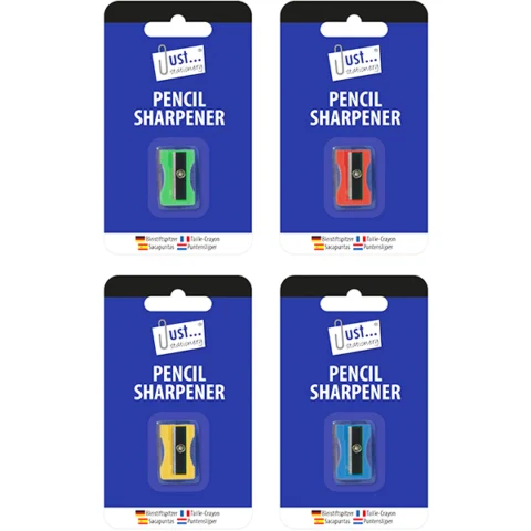 Just Stationery Plastic Pencil Sharpener Assorted Colours