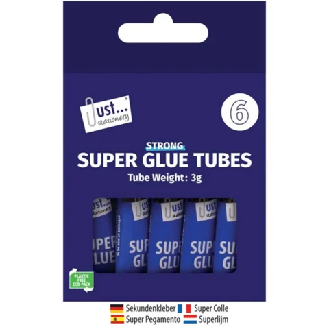 Just Stationery Super Glue Tubes 3g 5 Pack
