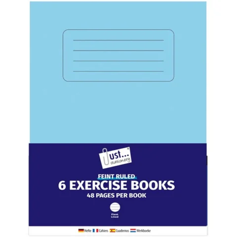 Just Stationery White Lined 6 Exercise Books