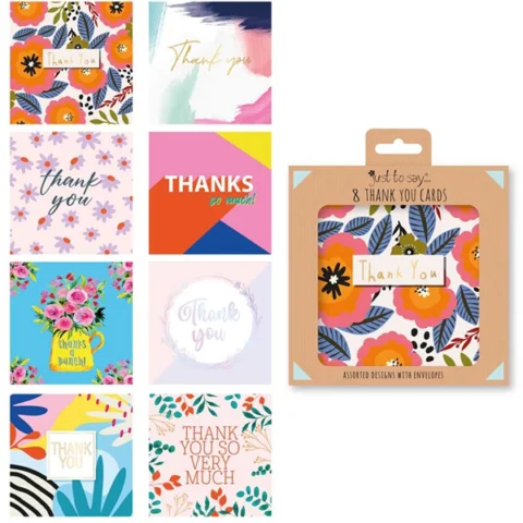 Just To Say Mixed Thank You Cards 8 Pack