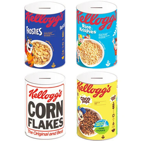 Kellogg's Cereal Metal Money Tins 15cm X 10cm Assorted