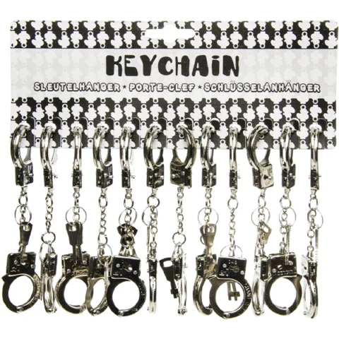 Keychain Handcuffs 12cm Strip 12pc