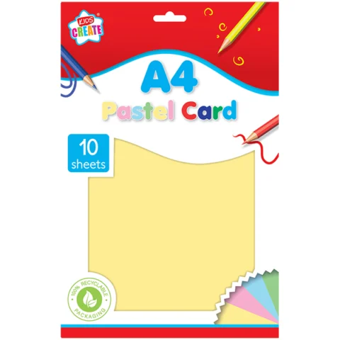 Kids Create A4 Pastel Card Assorted Colours 10 Sheets