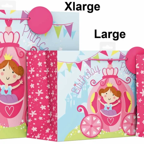 Kids Princess Design Gift Bag Medium Size Only(Group Image For Size Illustration Purpose Only)