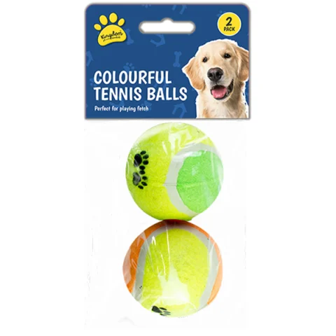 Kingdom Colourful Dog Tennis Balls 2 Pack