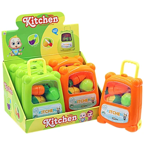 Kitchen Cooking Play Set In Suitcase Assorted 6pc