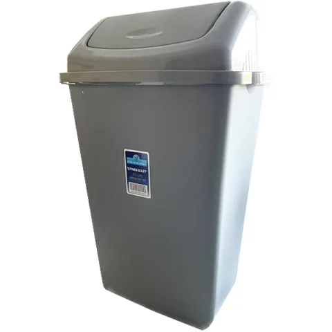 Kitchen Krazy Silver Swing Top Bin 30L