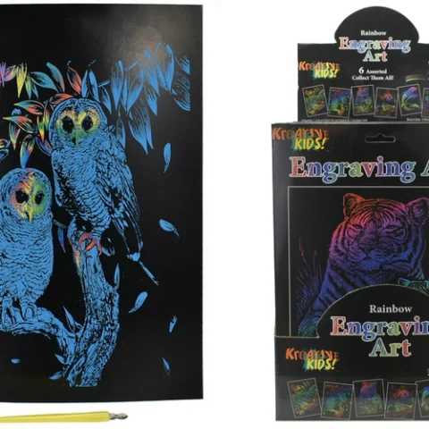 Kreative Kids Large Rainbow Engraving Art 6 Assorted