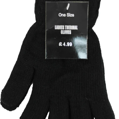 Ladies Black Extra Thick Thermal Gloves Price Marked £4.99