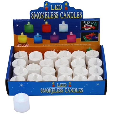 LED Smokeless Candles White 24pc