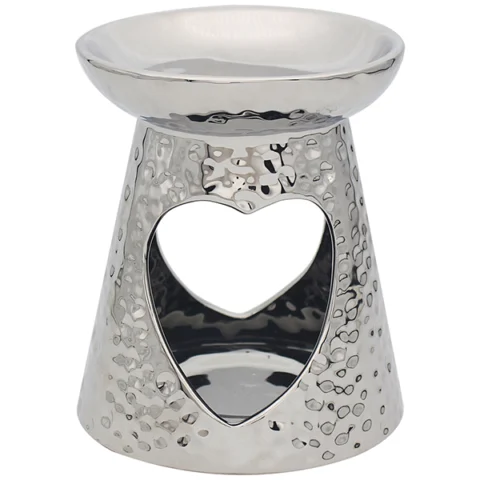 Leonardo Desire Aroma DimpLED Silver Heart Wax Oil Burner