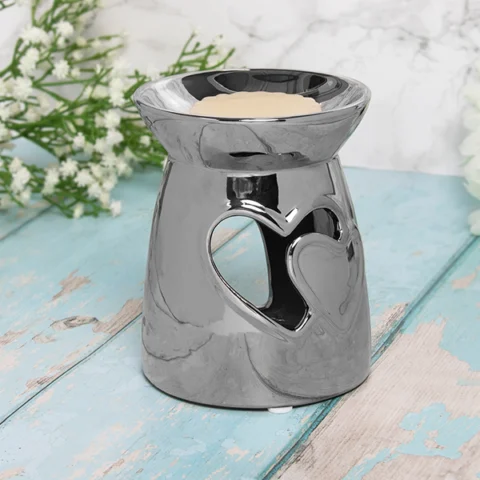 Leonardo Desire Aroma Hearts Silver Wax & Oil Burner