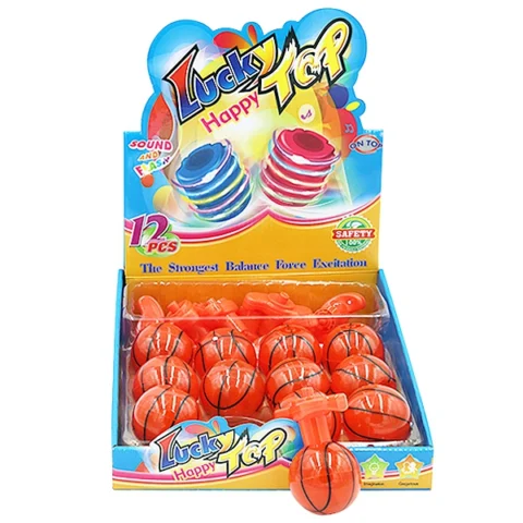 Light Up LED Spinning Top Basketballs 12pc