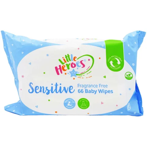 Little Heroes Sensitive Fragrance-Free Baby Wipes 66 Pack