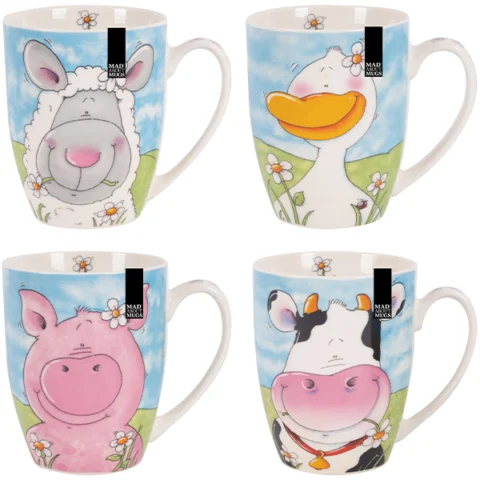 Mad About Mugs Coupe Farm Animal Mug 12oz Assorted