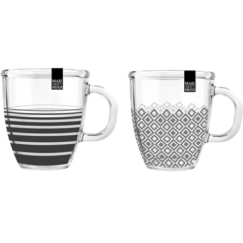 Mad About Mugs Glass Mug 12oz Assorted