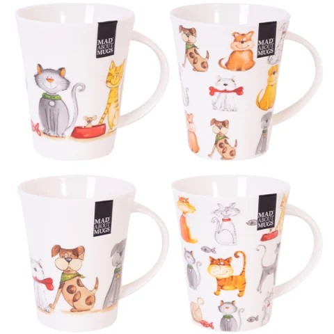 Mad About Mugs New Bone China Cat & Dog Mug 13oz