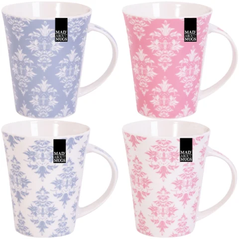 Mad About Mugs New Bone China Damask Mug 12oz Assorted