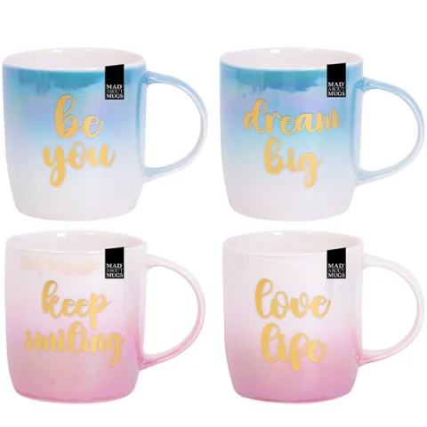 Mad About Mugs New Bone China Lustre Gold Foil Mug 12oz Assorted