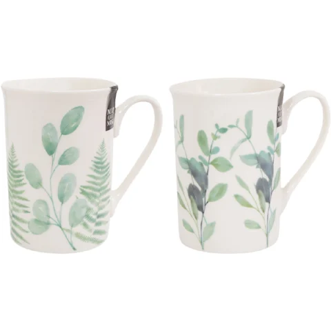 Mad About Mugs New Bone China Straight Eucalyptus Fern Mug 9oz Assorted