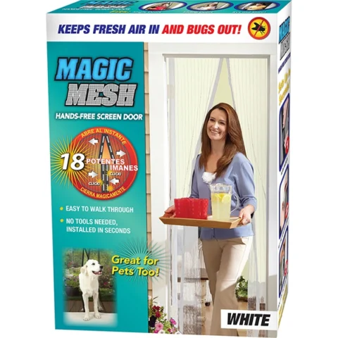 Magic Magnetic Mesh Screen Door White