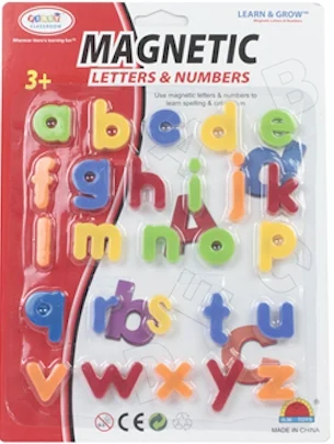 Magnetic Lower Case Letters On Card 26pcs
