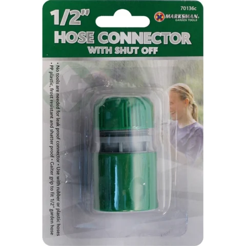 Marksman 1/2" Hose Connector With Shut Off