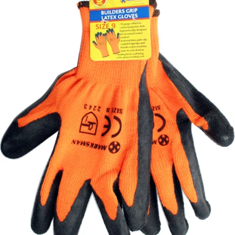 Marksman 10G Orange Acrylic Liner Latex Gloves Size 9